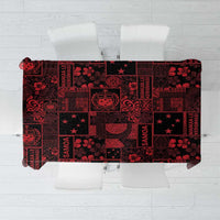 Dark Samoa Manuia Le Kerisimasi Tablecloth Pacific Patchwork Xmas Vibes LT9 Red - Polynesian Pride
