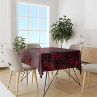 Dark Samoa Manuia Le Kerisimasi Tablecloth Pacific Patchwork Xmas Vibes LT9 - Polynesian Pride