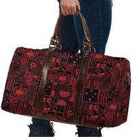 Dark Samoa Manuia Le Kerisimasi Travel Bag Pacific Patchwork Xmas Vibes LT9 - Polynesian Pride