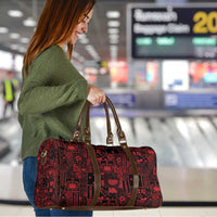 Dark Samoa Manuia Le Kerisimasi Travel Bag Pacific Patchwork Xmas Vibes LT9 - Polynesian Pride