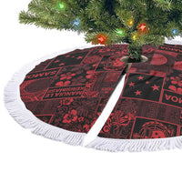 Dark Samoa Manuia Le Kerisimasi Tree Skirt Pacific Patchwork Xmas Vibes LT9 - Polynesian Pride