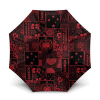 Dark Samoa Manuia Le Kerisimasi Umbrella Pacific Patchwork Xmas Vibes - Polynesian Pride