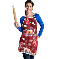 Tahiti Oaoa I Teie Noera Apron Pacific Patchwork Xmas Vibes - Polynesian Pride