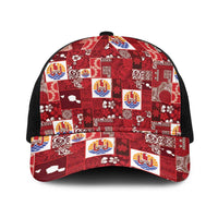 Tahiti Oaoa I Teie Noera Baseball Net Cap Pacific Patchwork Xmas Vibes - Polynesian Pride