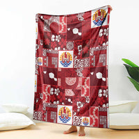 Tahiti Oaoa I Teie Noera Blanket Pacific Patchwork Xmas Vibes - Polynesian Pride