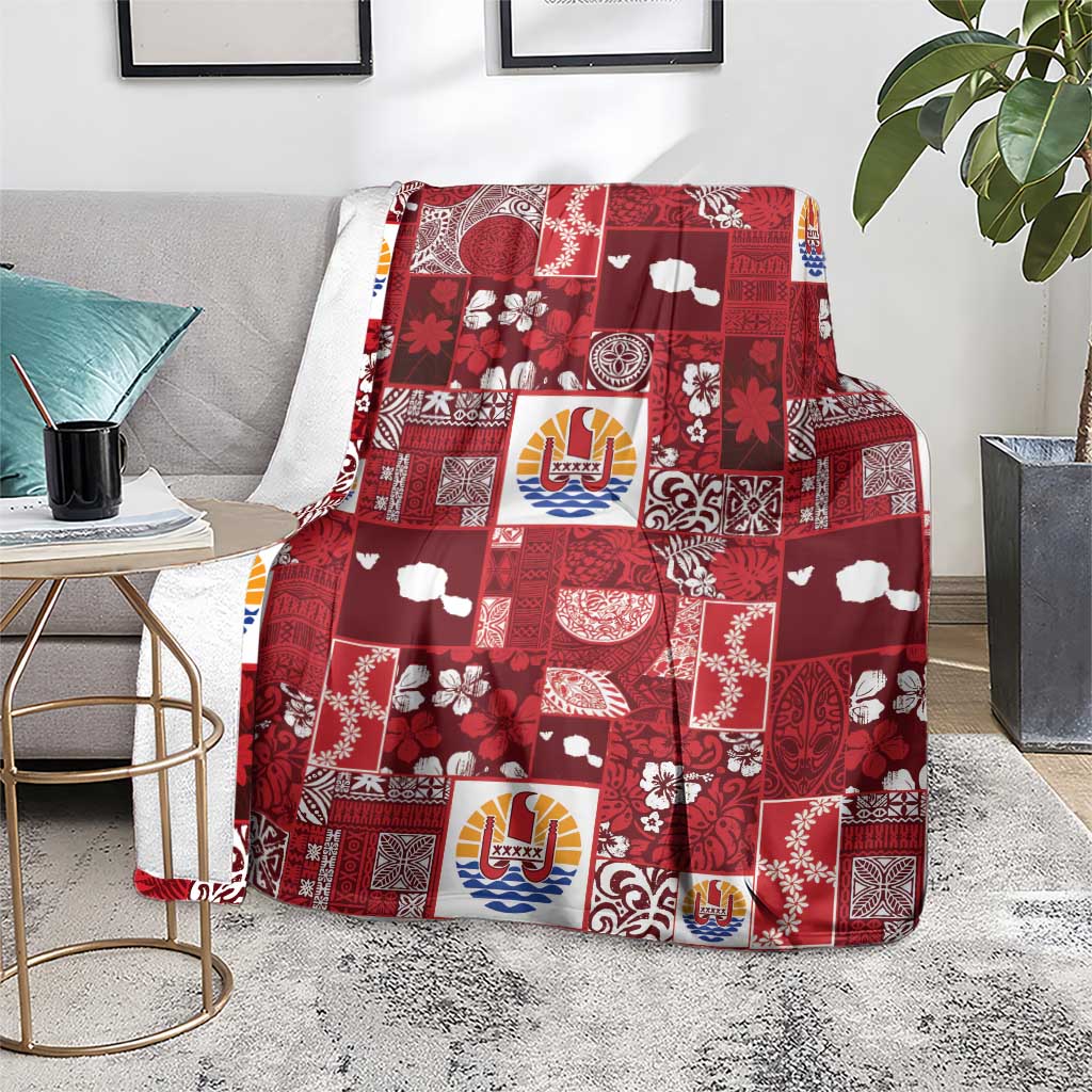 Tahiti Oaoa I Teie Noera Blanket Pacific Patchwork Xmas Vibes - Polynesian Pride