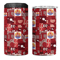 Tahiti Oaoa I Teie Noera 4 in 1 Can Cooler Tumbler Pacific Patchwork Xmas Vibes - Polynesian Pride