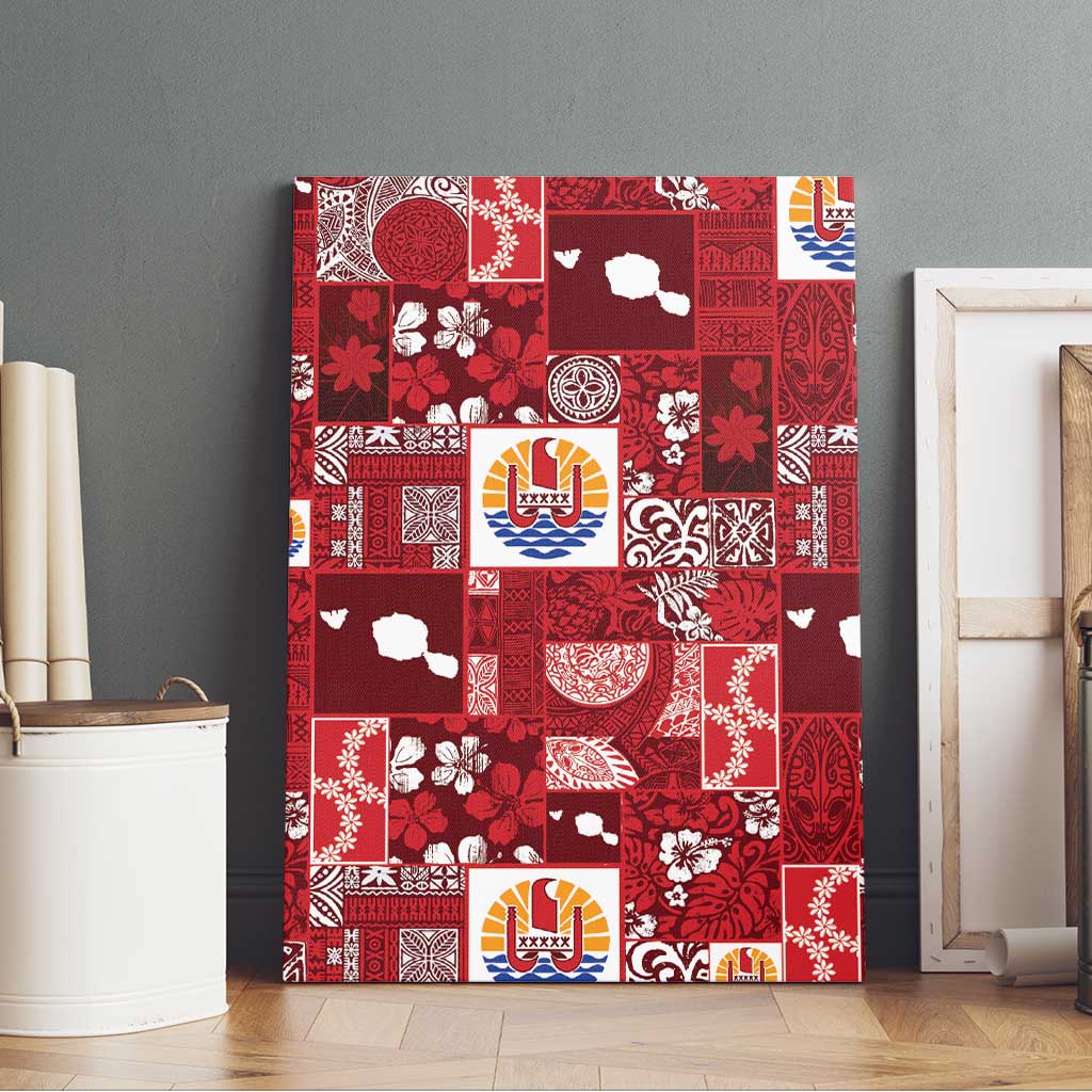Tahiti Oaoa I Teie Noera Canvas Wall Art Pacific Patchwork Xmas Vibes - Polynesian Pride