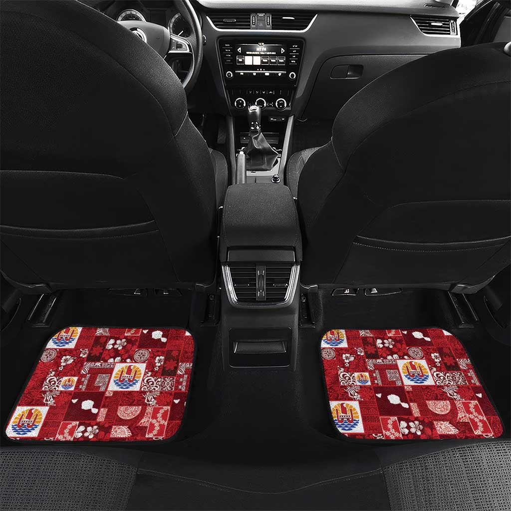 Tahiti Oaoa I Teie Noera Car Mats Pacific Patchwork Xmas Vibes - Polynesian Pride