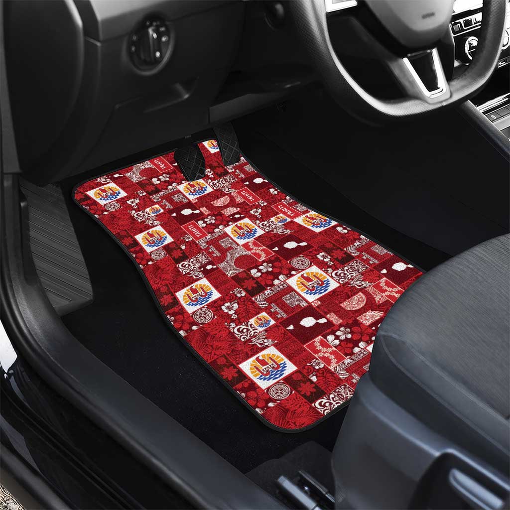 Tahiti Oaoa I Teie Noera Car Mats Pacific Patchwork Xmas Vibes - Polynesian Pride