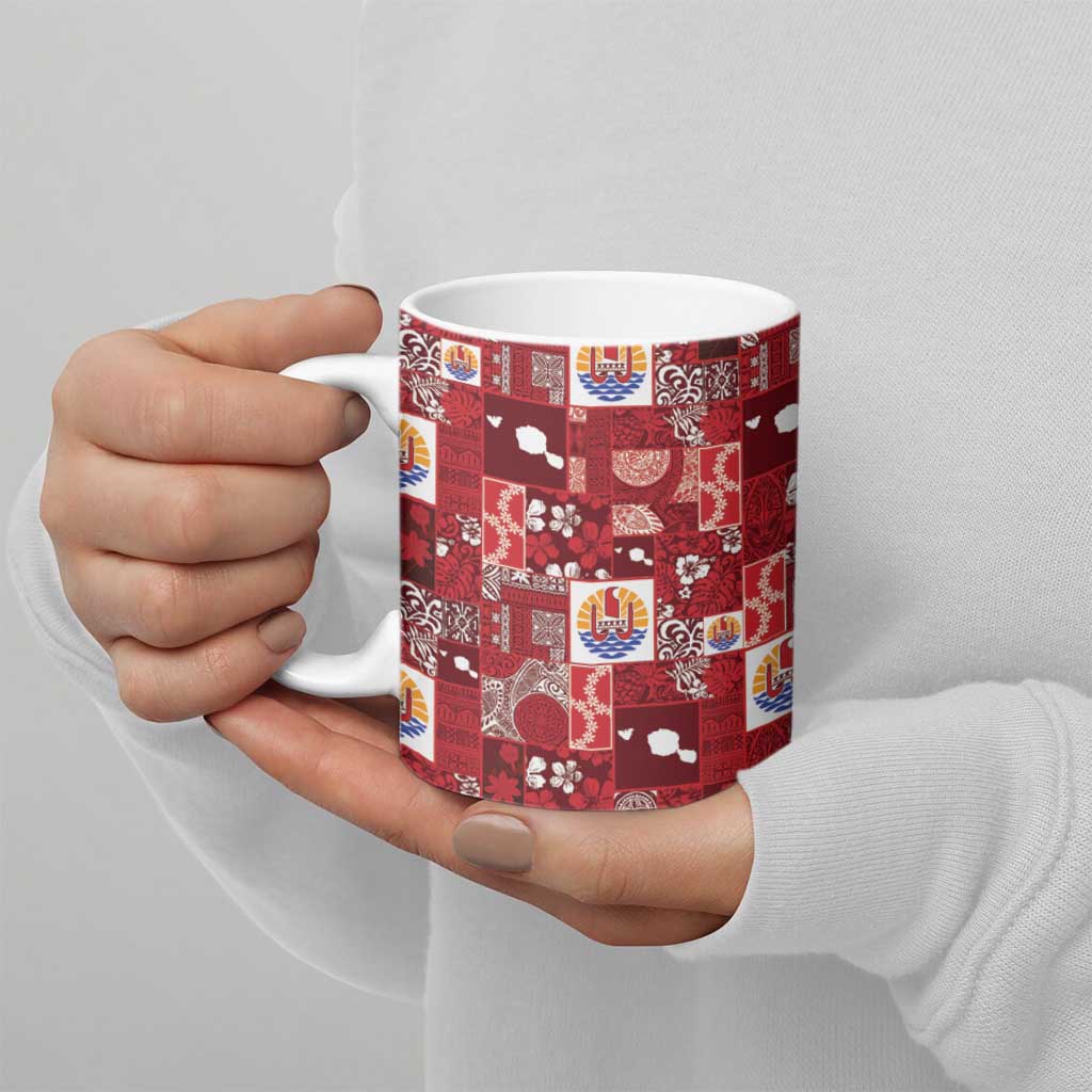 Tahiti Oaoa I Teie Noera Ceramic Mug Pacific Patchwork Xmas Vibes - Polynesian Pride