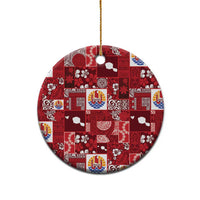 Tahiti Oaoa I Teie Noera Ceramic Ornament Pacific Patchwork Xmas Vibes - Polynesian Pride