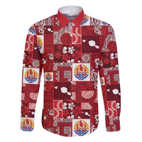 Tahiti Oaoa I Teie Noera Family Matching Off The Shoulder Long Sleeve Dress and Hawaiian Shirt Pacific Patchwork Xmas Vibes - Polynesian Pride