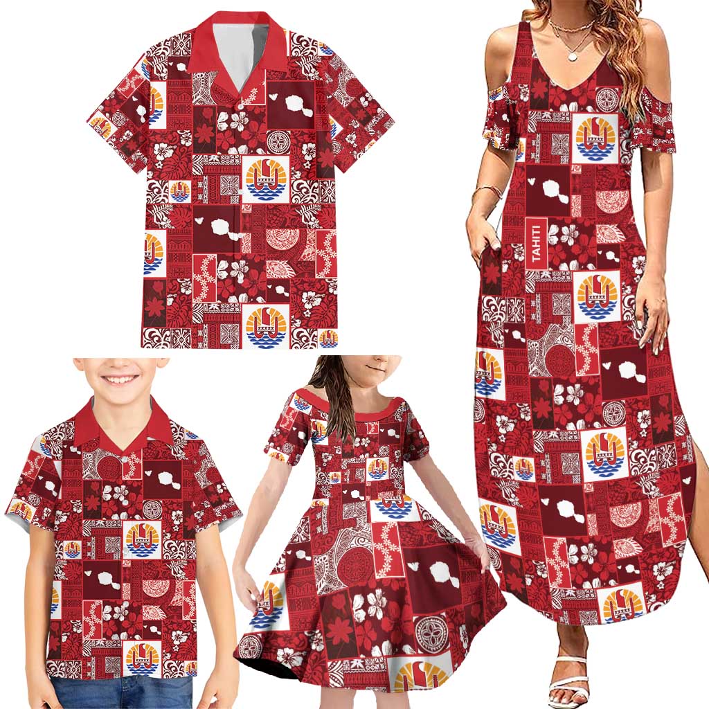 Tahiti Oaoa I Teie Noera Family Matching Summer Maxi Dress and Hawaiian Shirt Pacific Patchwork Xmas Vibes - Polynesian Pride