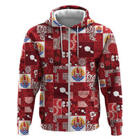Tahiti Oaoa I Teie Noera Hoodie Pacific Patchwork Xmas Vibes - Polynesian Pride