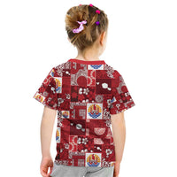 Tahiti Oaoa I Teie Noera Kid T Shirt Pacific Patchwork Xmas Vibes - Polynesian Pride