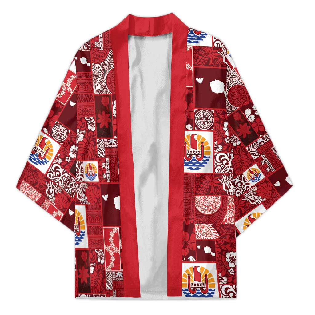 Tahiti Oaoa I Teie Noera Kimono Pacific Patchwork Xmas Vibes - Polynesian Pride