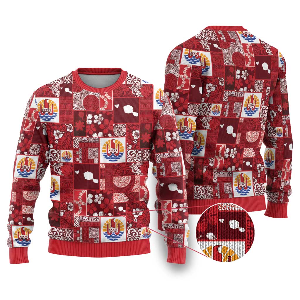 Tahiti Oaoa I Teie Noera Ugly Christmas Sweater Pacific Patchwork Xmas Vibes - Polynesian Pride