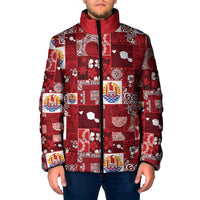 Tahiti Oaoa I Teie Noera Padded Jacket Pacific Patchwork Xmas Vibes - Polynesian Pride