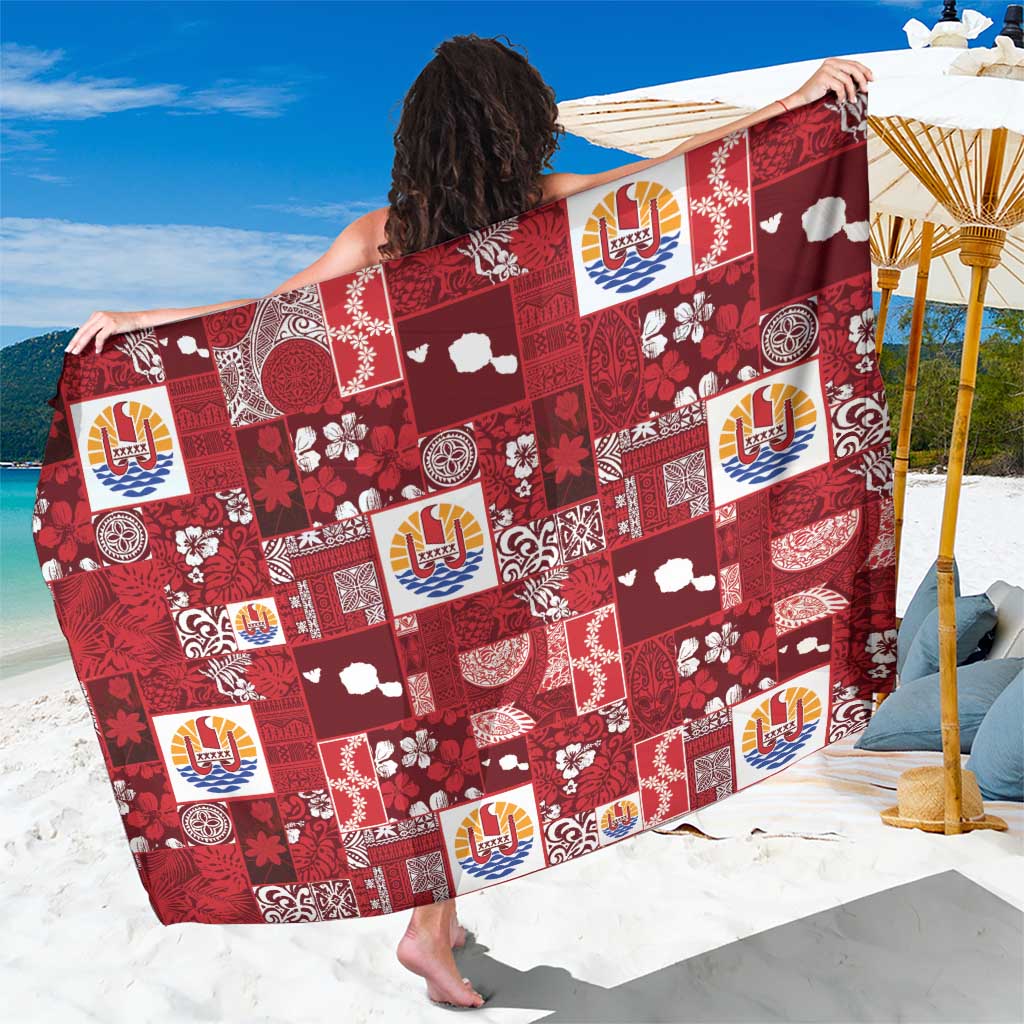 Tahiti Oaoa I Teie Noera Sarong Pacific Patchwork Xmas Vibes - Polynesian Pride