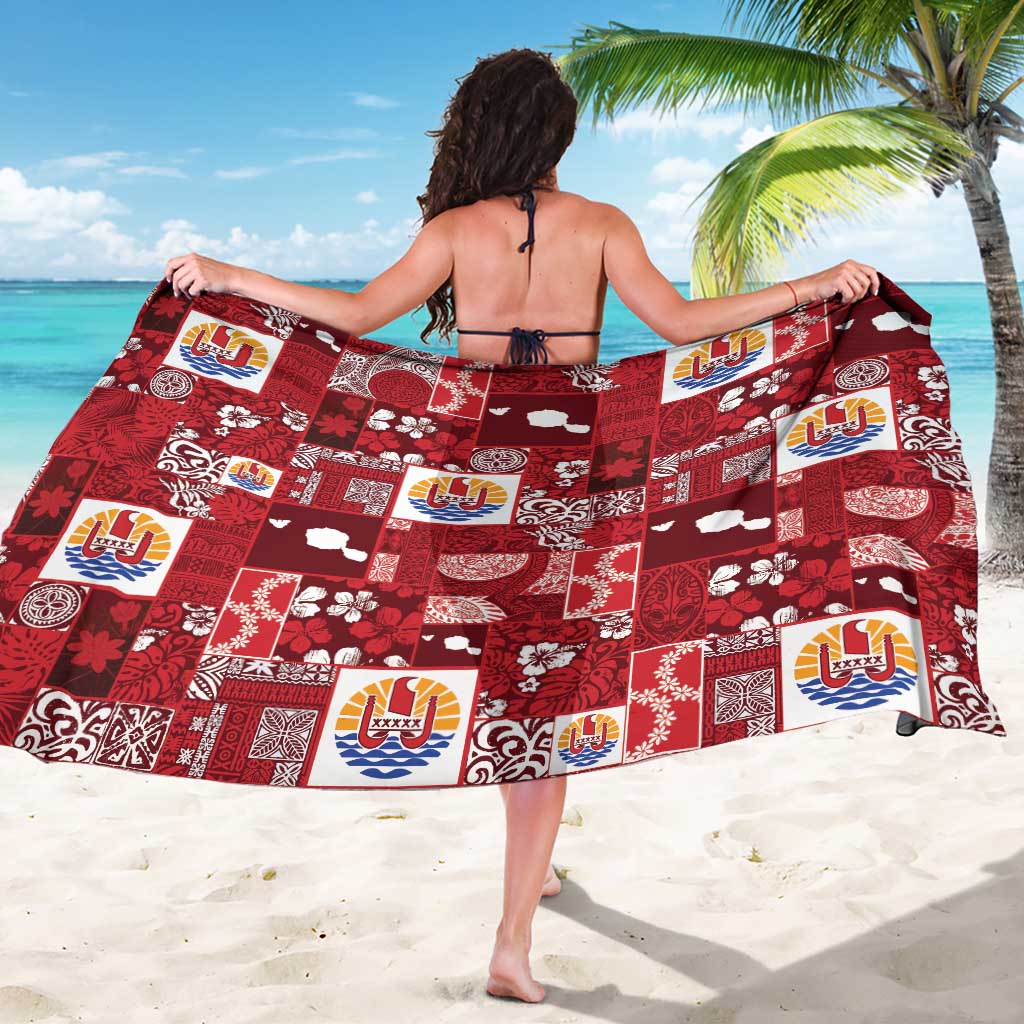 Tahiti Oaoa I Teie Noera Sarong Pacific Patchwork Xmas Vibes - Polynesian Pride