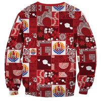 Tahiti Oaoa I Teie Noera Sweatshirt Pacific Patchwork Xmas Vibes - Polynesian Pride