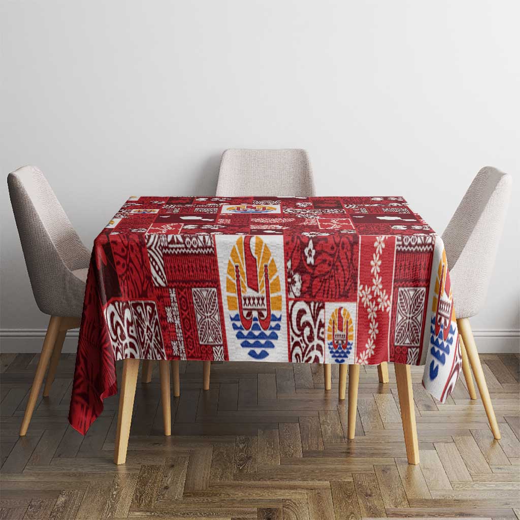 Tahiti Oaoa I Teie Noera Tablecloth Pacific Patchwork Xmas Vibes - Polynesian Pride