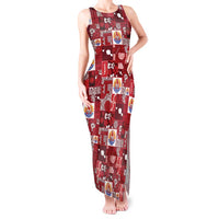 Tahiti Oaoa I Teie Noera Tank Maxi Dress Pacific Patchwork Xmas Vibes - Polynesian Pride