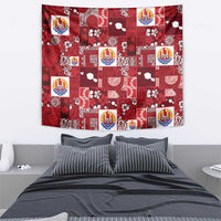 Tahiti Oaoa I Teie Noera Tapestry Pacific Patchwork Xmas Vibes - Polynesian Pride
