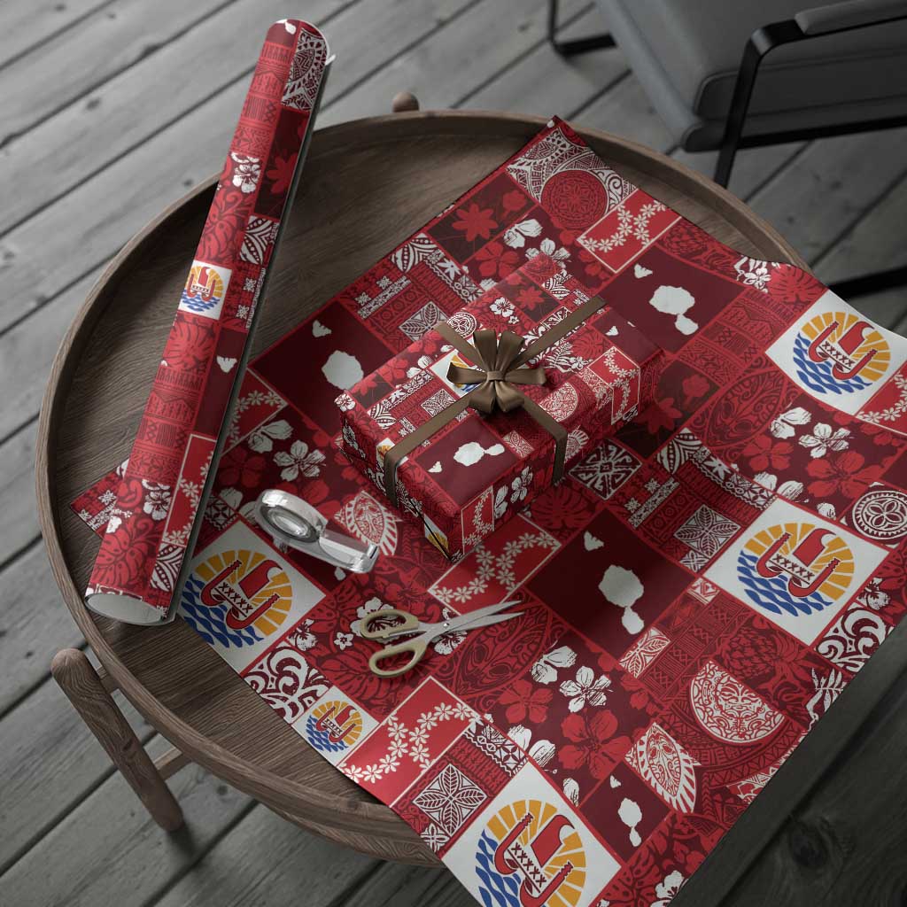 Tahiti Oaoa I Teie Noera Wrapping Paper Pacific Patchwork Xmas Vibes - Polynesian Pride