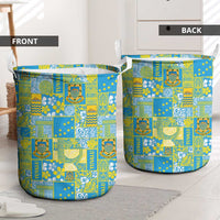 Tuvalu Manuia te Kilisimasi Laundry Basket Pacific Patchwork Xmas Vibes - Polynesian Pride