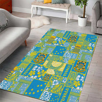 Tuvalu Manuia te Kilisimasi Area Rug Pacific Patchwork Xmas Vibes - Polynesian Pride