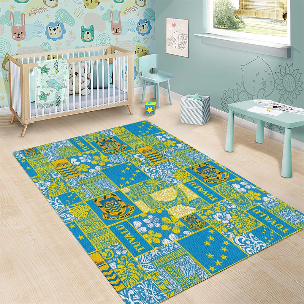 Tuvalu Manuia te Kilisimasi Area Rug Pacific Patchwork Xmas Vibes - Polynesian Pride