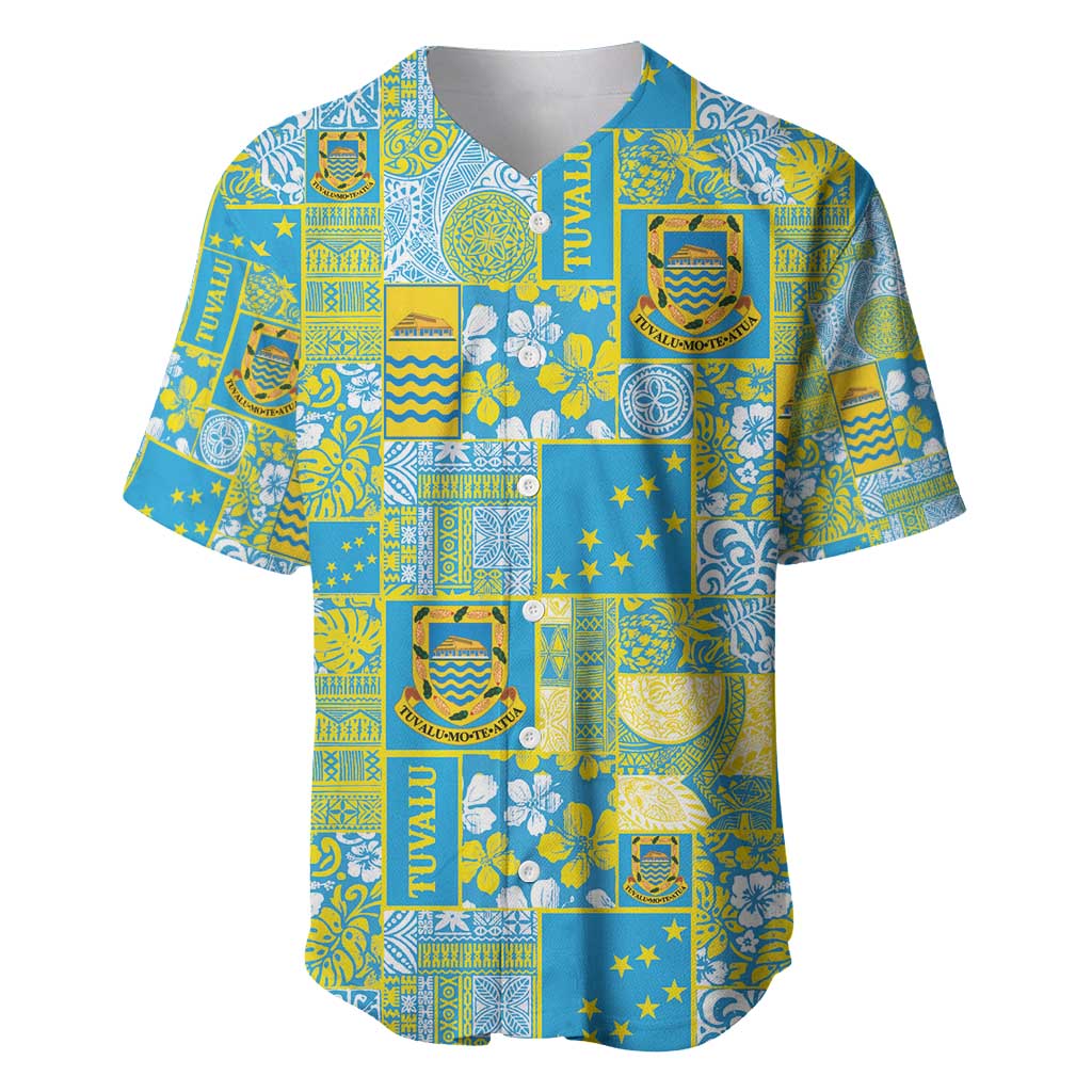 Tuvalu Manuia te Kilisimasi Baseball Jersey Pacific Patchwork Xmas Vibes - Polynesian Pride