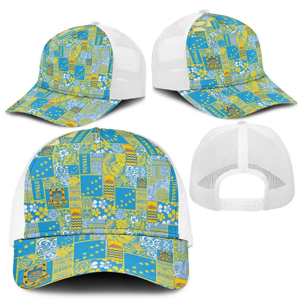 Tuvalu Manuia te Kilisimasi Baseball Net Cap Pacific Patchwork Xmas Vibes - Polynesian Pride