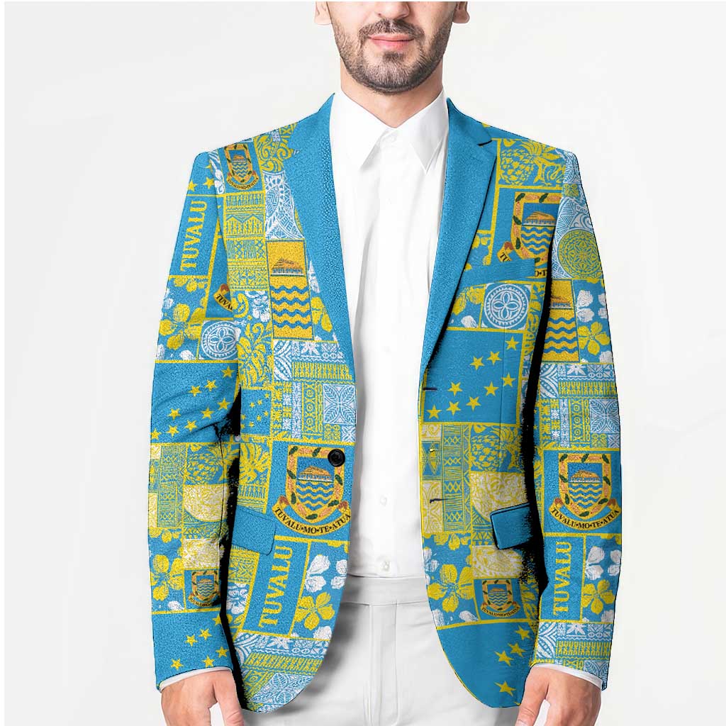 Tuvalu Manuia te Kilisimasi Blazer Pacific Patchwork Xmas Vibes - Polynesian Pride