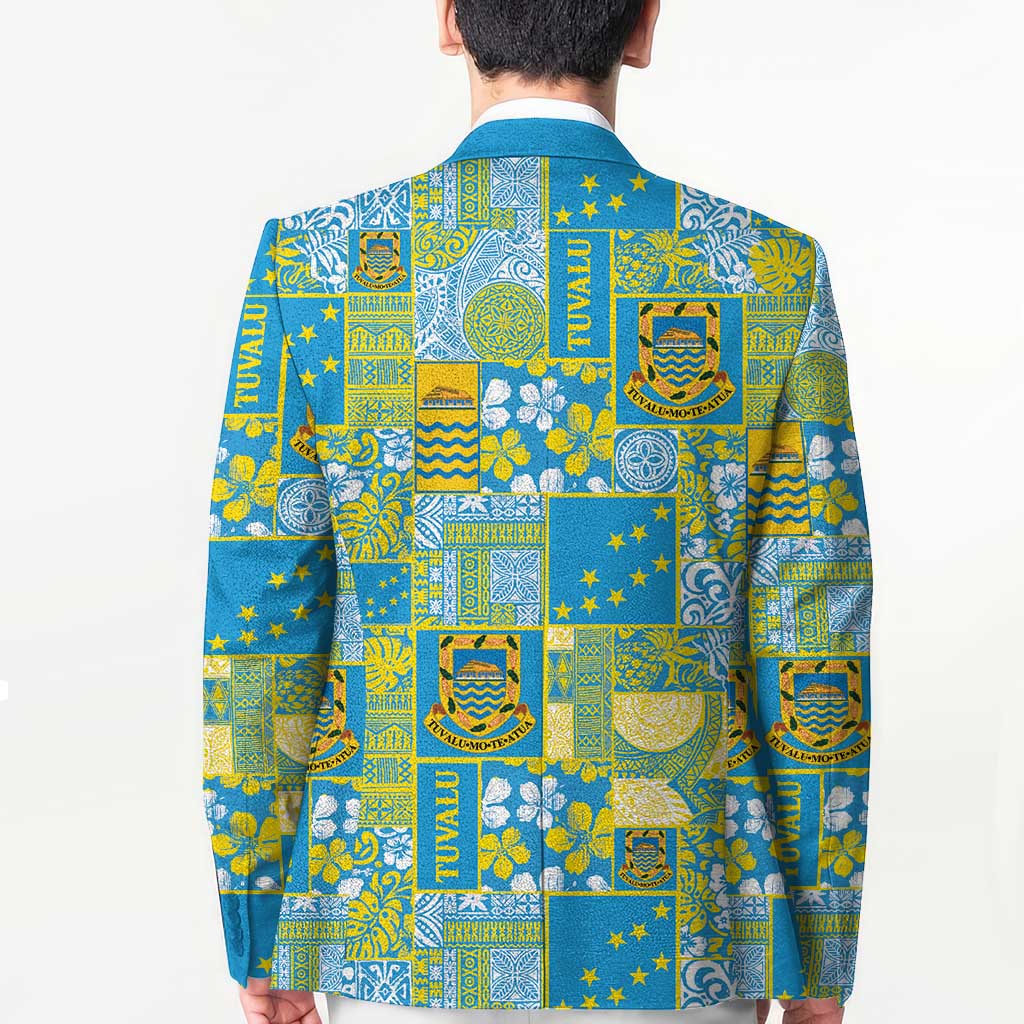 Tuvalu Manuia te Kilisimasi Blazer Pacific Patchwork Xmas Vibes - Polynesian Pride
