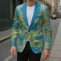 Tuvalu Manuia te Kilisimasi Blazer Pacific Patchwork Xmas Vibes - Polynesian Pride