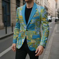 Tuvalu Manuia te Kilisimasi Blazer Pacific Patchwork Xmas Vibes - Polynesian Pride