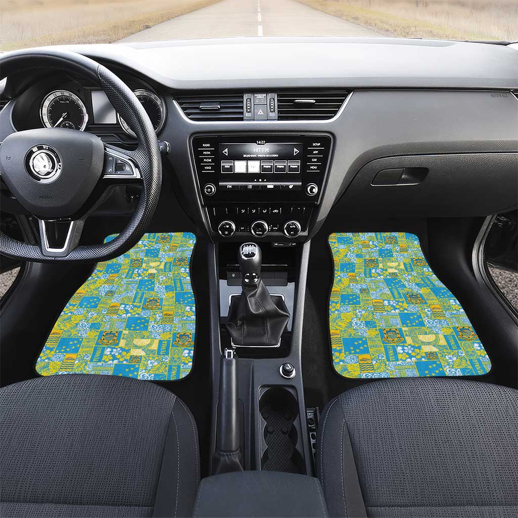 Tuvalu Manuia te Kilisimasi Car Mats Pacific Patchwork Xmas Vibes - Polynesian Pride