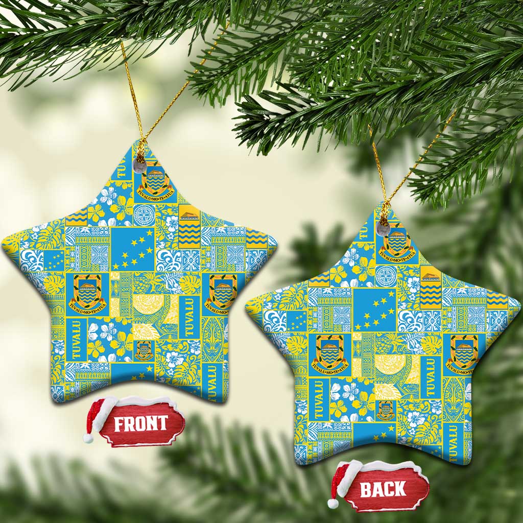 Tuvalu Manuia te Kilisimasi Ceramic Ornament Pacific Patchwork Xmas Vibes - Polynesian Pride