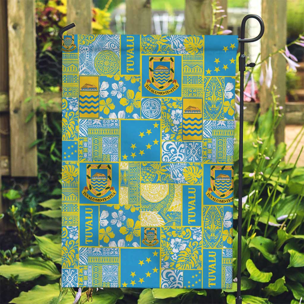 Tuvalu Manuia te Kilisimasi Garden Flag Pacific Patchwork Xmas Vibes - Polynesian Pride