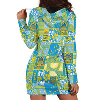 Tuvalu Manuia te Kilisimasi Hoodie Dress Pacific Patchwork Xmas Vibes - Polynesian Pride