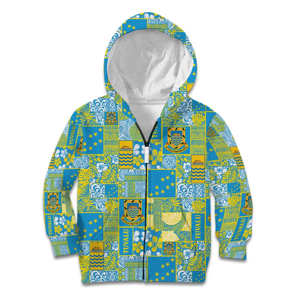 Tuvalu Manuia te Kilisimasi Kid Hoodie Pacific Patchwork Xmas Vibes - Polynesian Pride