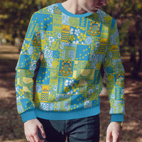 Tuvalu Manuia te Kilisimasi Ugly Christmas Sweater Pacific Patchwork Xmas Vibes - Polynesian Pride