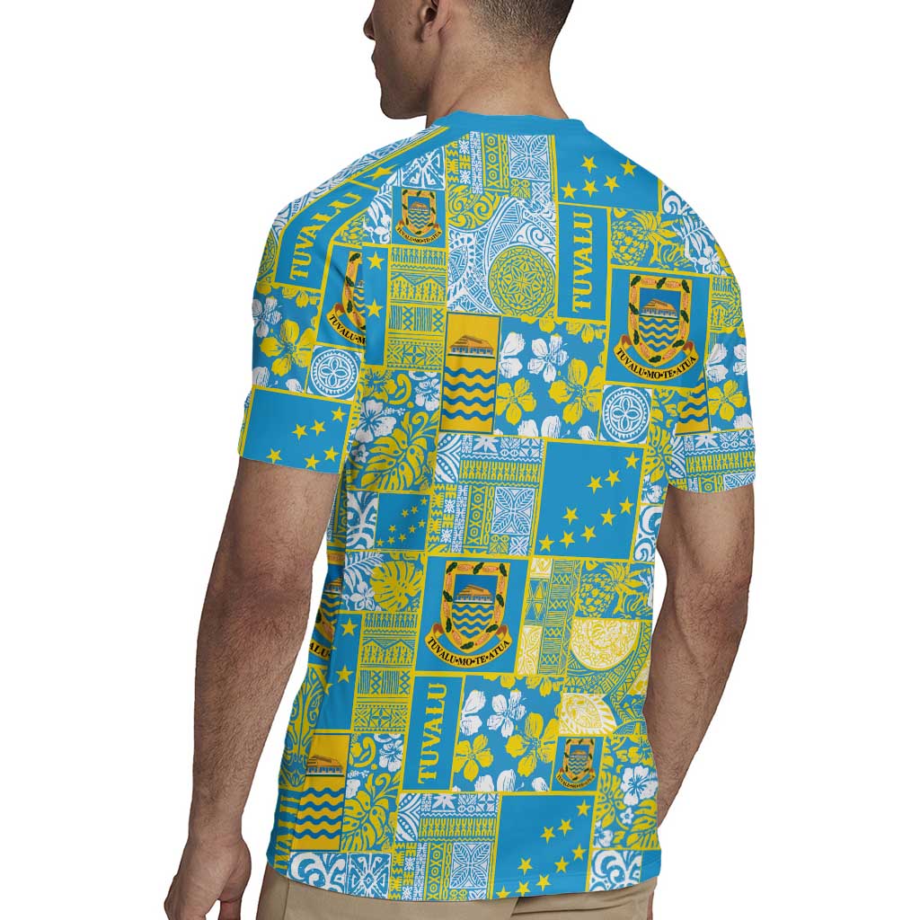 Tuvalu Manuia te Kilisimasi Rugby Jersey Pacific Patchwork Xmas Vibes - Polynesian Pride