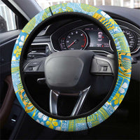 Tuvalu Manuia te Kilisimasi Steering Wheel Cover Pacific Patchwork Xmas Vibes - Polynesian Pride