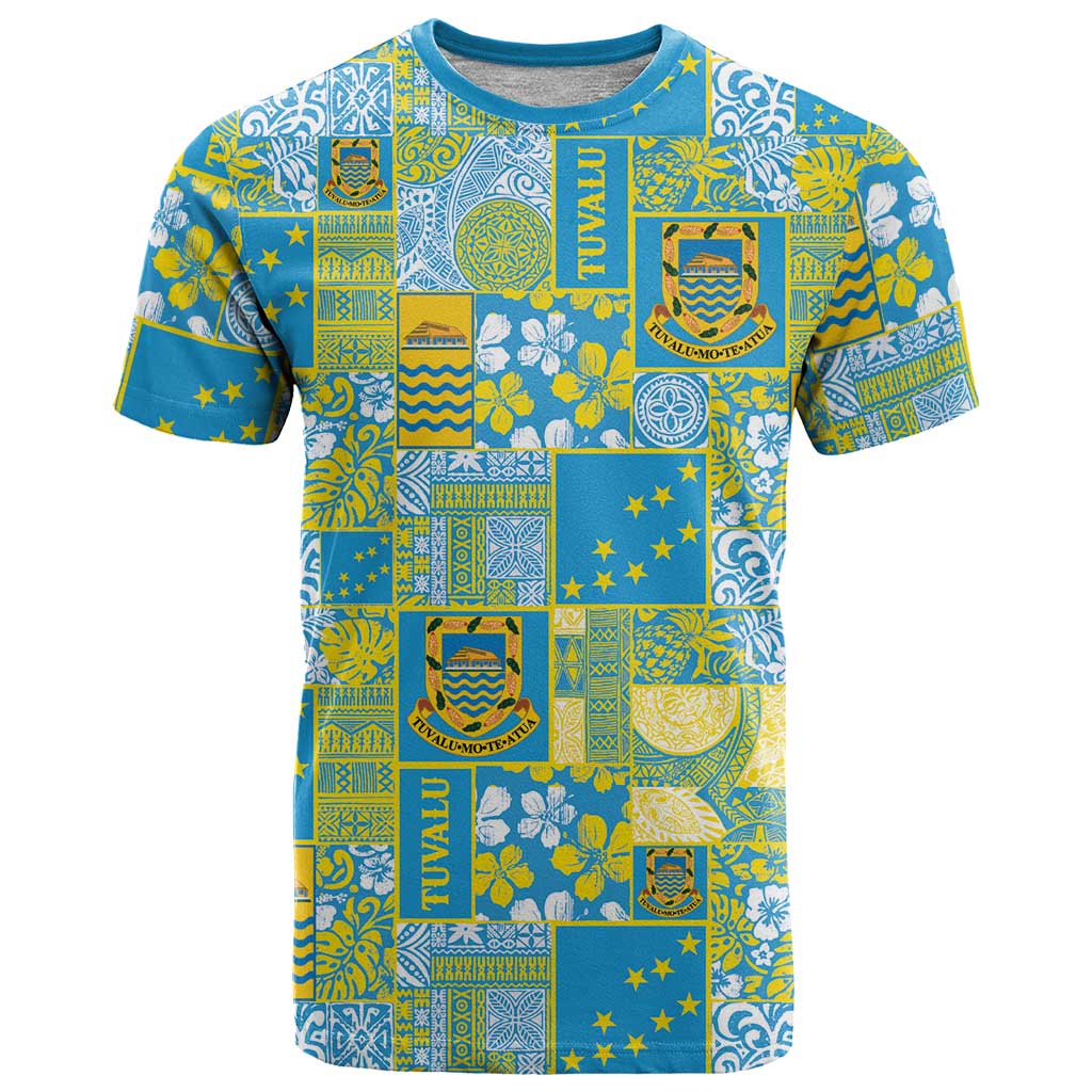 Tuvalu Manuia te Kilisimasi T Shirt Pacific Patchwork Xmas Vibes - Polynesian Pride