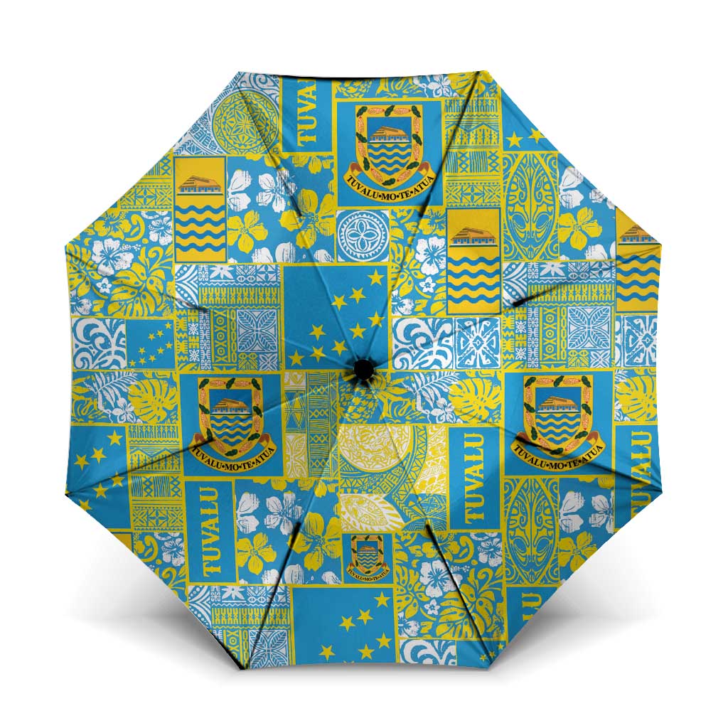 Tuvalu Manuia te Kilisimasi Umbrella Pacific Patchwork Xmas Vibes - Polynesian Pride