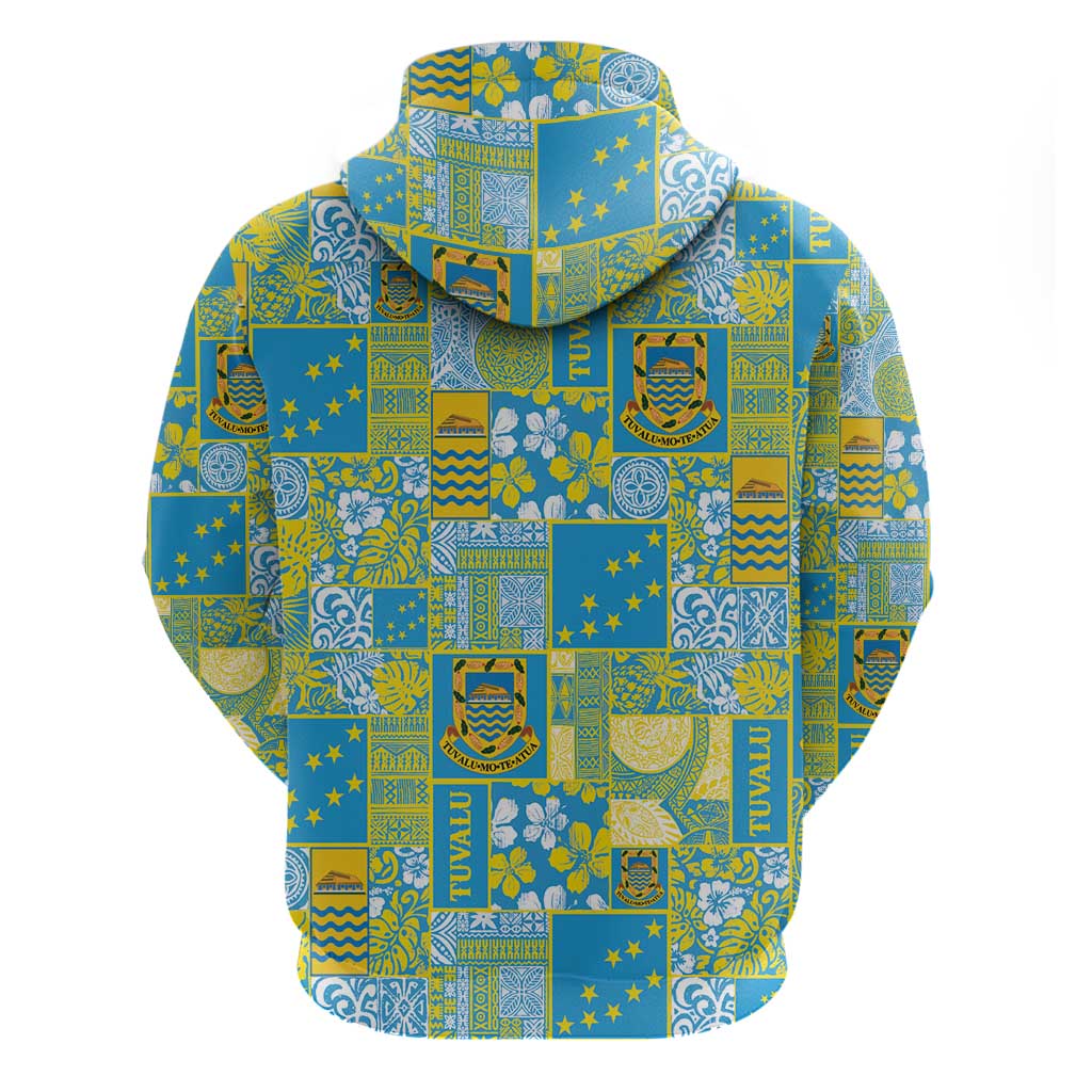 Tuvalu Manuia te Kilisimasi Zip Hoodie Pacific Patchwork Xmas Vibes - Polynesian Pride